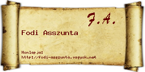 Fodi Asszunta névjegykártya